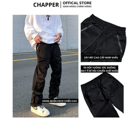 Quần Cargo Pant CHAPPER chất kaki túi hộp ống suông khóa zip - QCP005