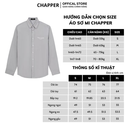 Áo sơ mi nam CHAPPER hoạ tiết thêu Couture chất Oxford cao cấp, form Regular - SMCP004