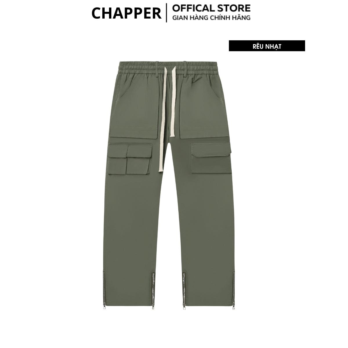 Quần Cargo Pant CHAPPER chất kaki túi hộp ống suông khóa zip - QCP001