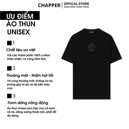 Áo thun nam nữ CHAPPER thêu 3 thánh giá, định lượng 280gsm thoáng mát, form unisex - APCP046