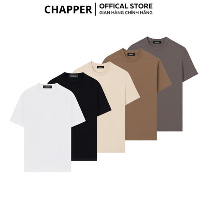 Áo thun nam nữ CHAPPER cổ tròn vai chéo form Regular, vải 260gsm thoáng mát - APCP018