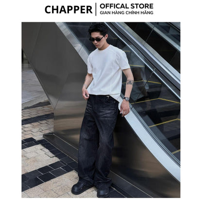 Áo thun CHAPPER định hình thân dáng, cổ tròn form Cleanfit tăng chiều cao nam nữ, co giãn chống nhăn - APCP030