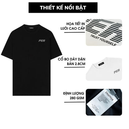 Áo thun nam nữ CHAPPER Striper cao cấp định lượng 280gsm thoáng mát, form unisex - APCP048