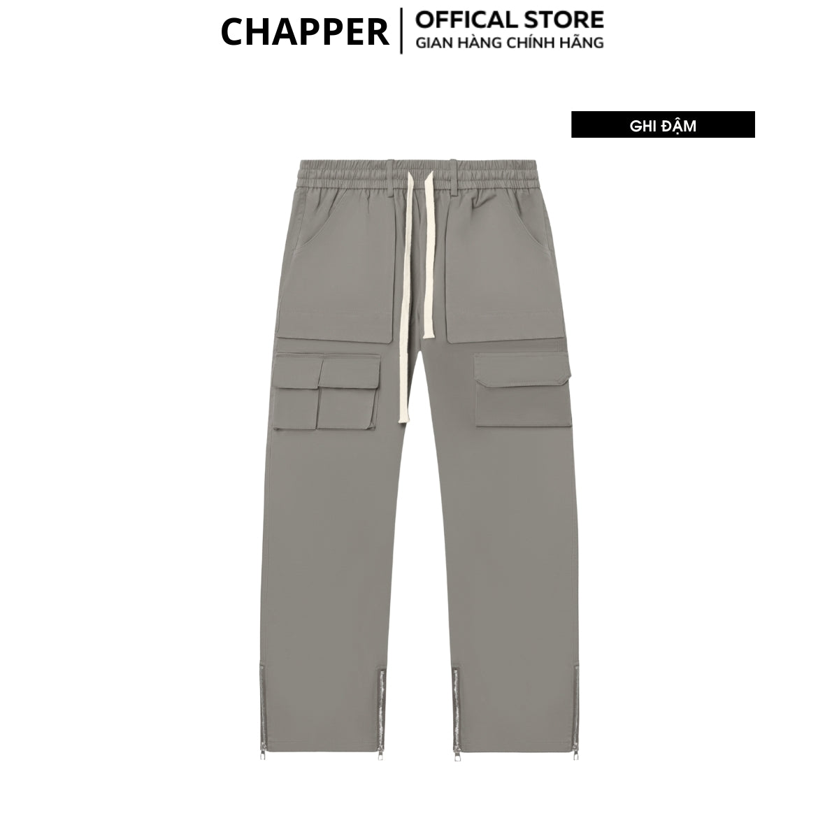 Quần Cargo Pant CHAPPER chất kaki túi hộp ống suông khóa zip - QCP001