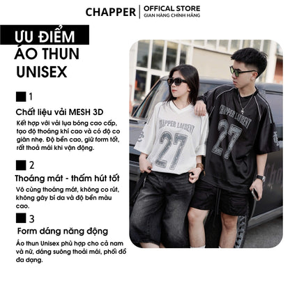 Áo Jersey thương hiệu CHAPPER chất lưới pha vải cao cấp, form unisex rộng rãi thoáng khí cho nam và nữ - APCP033