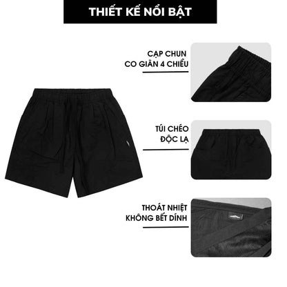 Quần short gió nhăn CHAPPER túi chéo chất liệu gió nhăn cao cấp - QSCP012