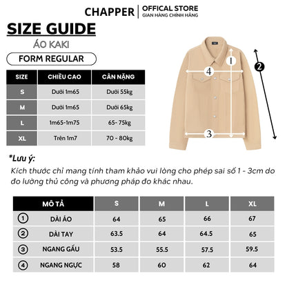 Áo khoác kaki nam CHAPPER, phong cách cổ điển, chất kaki giả bò cao cấp - AKKCP001
