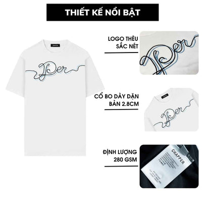 Áo thun nam CHAPPER Signature thêu chỉ đôi, định lượng 280gsm thoáng mát, form unisex - APCP42