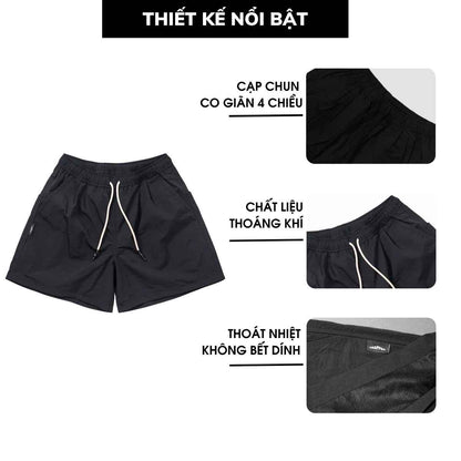 Quần short gió nhăn Chapper 2 lớp cao cấp, phiên bản classic- QSCP013