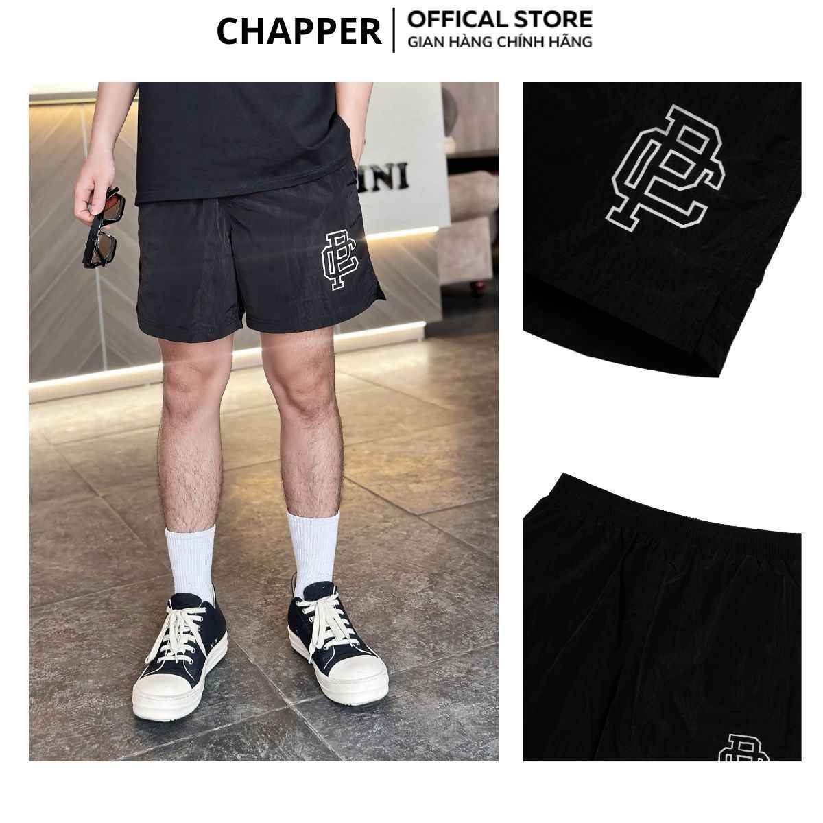 Quần short gió CHAPPER chất liệu gió nhăn cao cấp dáng trên gối - QSCP009
