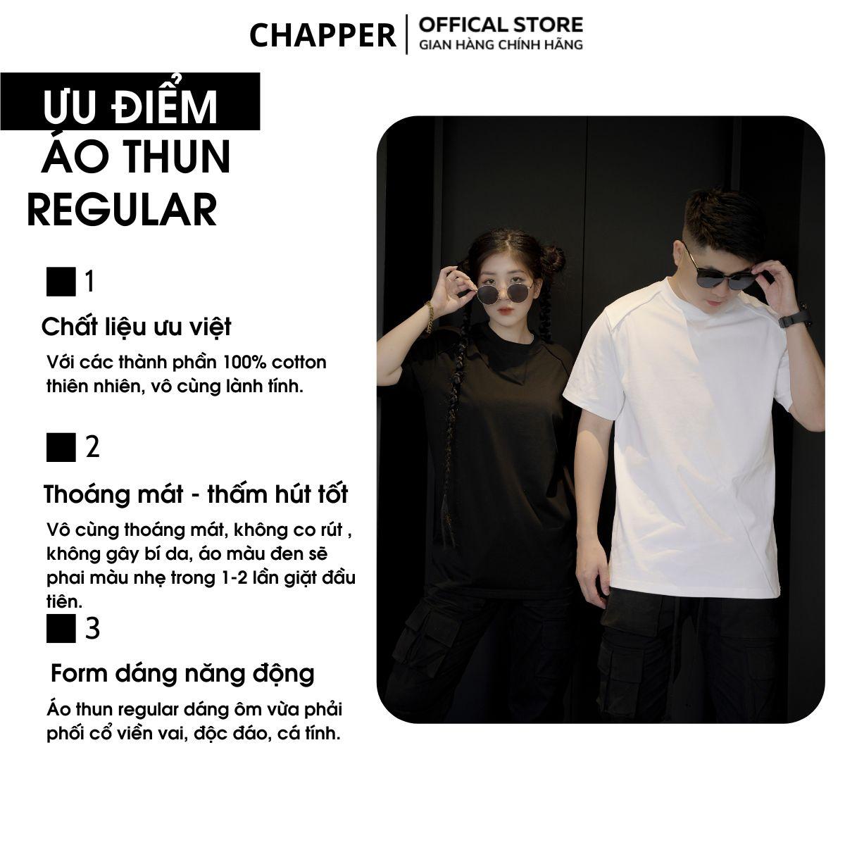 Áo thun nam nữ cổ tròn CHAPPER form Regular, vải cotton 260gsm thoáng mát - APCP006