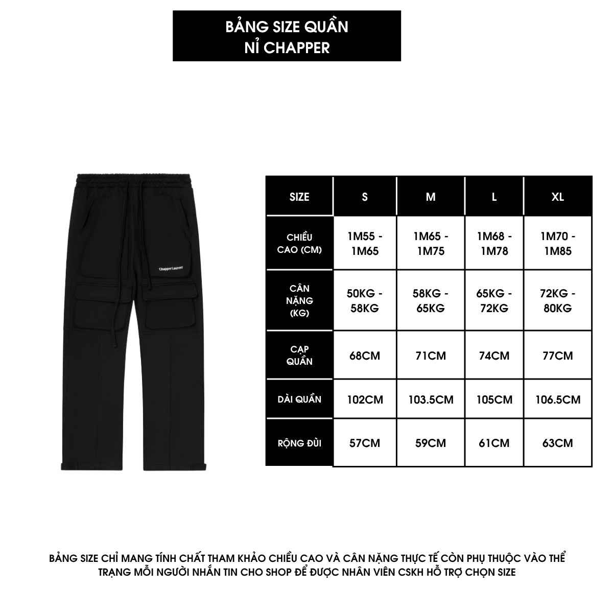 Quần Cargo Pant CHAPPER túi hộp, chất nỉ cao cấp không phai màu, không sổ lông, form vừa vặn - QCP016