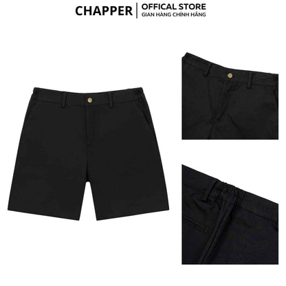 Quần short kaki nam CHAPPER vải kaki nhập khẩu co giãn 2 chiều, cạp chun dáng trên gối chính hãng - QSCP011