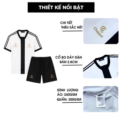 Bộ thể thao CHAPPER chất lạnh cao cấp, họa tiết thêu, form Unisex - BNCP001