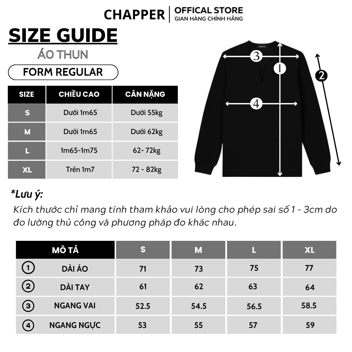 Áo thun nam dài tay CHAPPER cổ khoét chữ Y chất thể thao cao cấp, form Regular - ADCP003