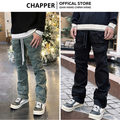 Quần Cargo Pant CHAPPER chất kaki túi hộp ống suông khóa zip - QCP005
