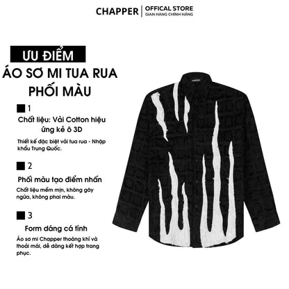 Áo sơ mi nam nữ dài tay CHAPPER vải tua rua ngọn lửa - SMCP002