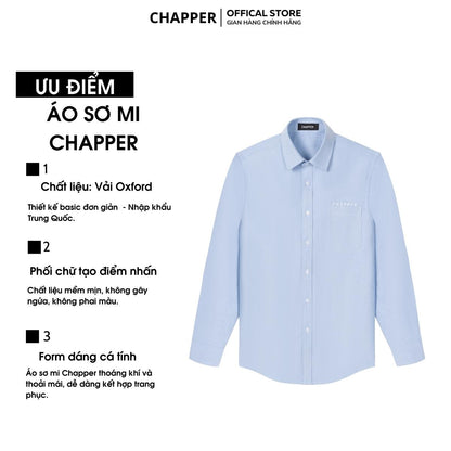 Áo sơ mi nam CHAPPER thêu túi chất Oxford cao cấp, form Regular - SMCP003