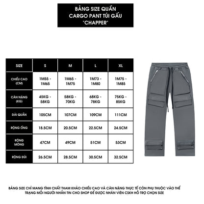 Quần Cargo Pant CHAPPER chất kaki túi hộp ống suông khóa zip - QCP005