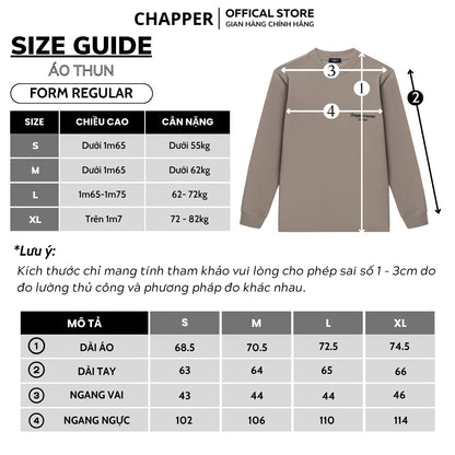 Áo dài tay nỉ CHAPPER cao cấp không bai nhão, không xù lông, hoạ tiết thêu Couture - ADCP007
