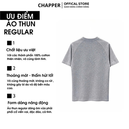 Áo thun nam CHAPPER vai chéo form Regular, vải cotton cao cấp, định lượng 250gms - APCP036