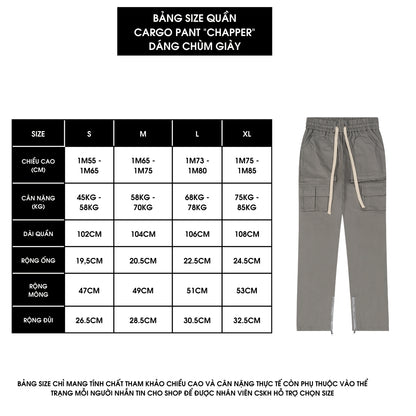 Quần Cargo Pant CHAPPER chất kaki túi hộp ống suông khóa zip - QCP001