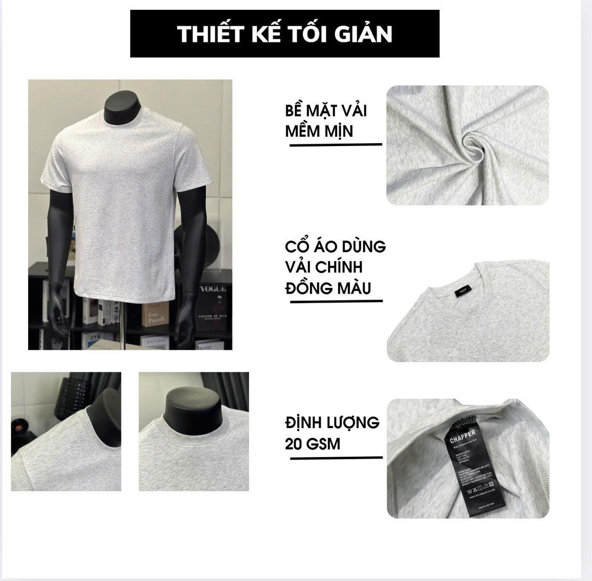 Áo thun Chống Nhăn CHAPPER bản Nâng Cấp, form Regular, chất liệu áo GOLF co giãn 4 chiều, nhẹ, khô nhanh, bền màu - APCP032