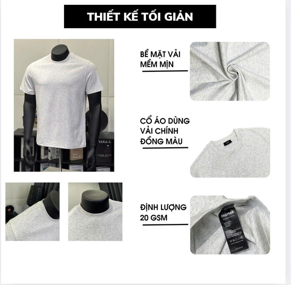 Áo thun Chống Nhăn CHAPPER bản Nâng Cấp, form Regular, chất liệu áo GOLF co giãn 4 chiều, nhẹ, khô nhanh, bền màu - APCP032