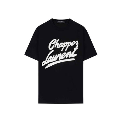 Áo thun nam nữ cổ tròn Chapper chữ thêu da, form Unisex, vải cotton thoáng mát - APCP005
