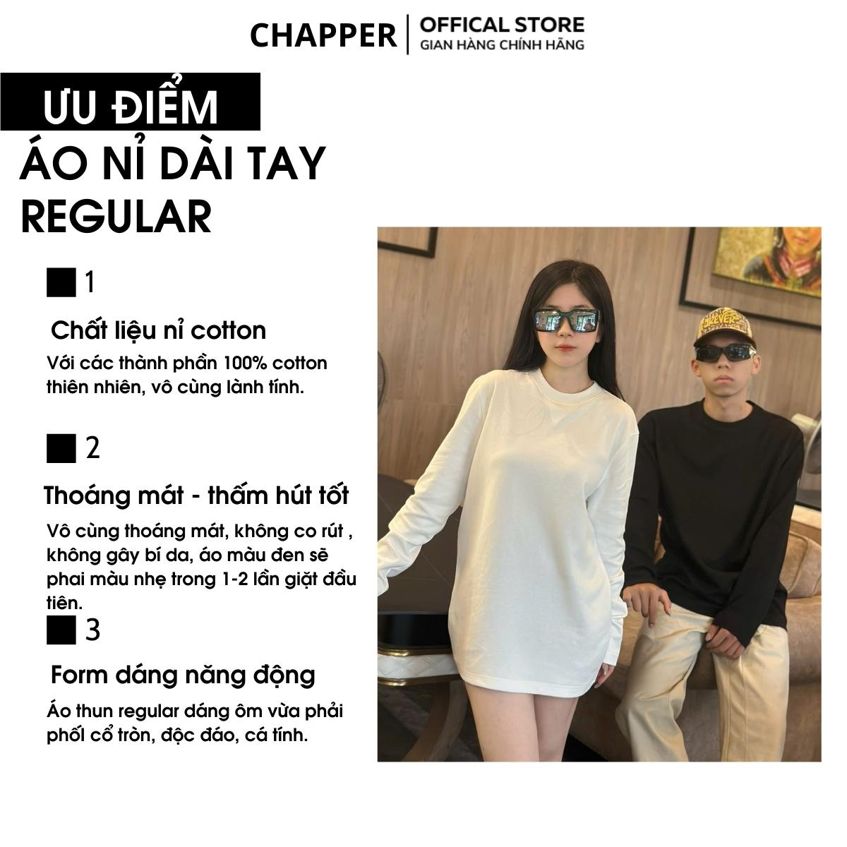 Áo thun dài tay CHAPPER cổ phối V cao cấp, form Regular - ADCP006