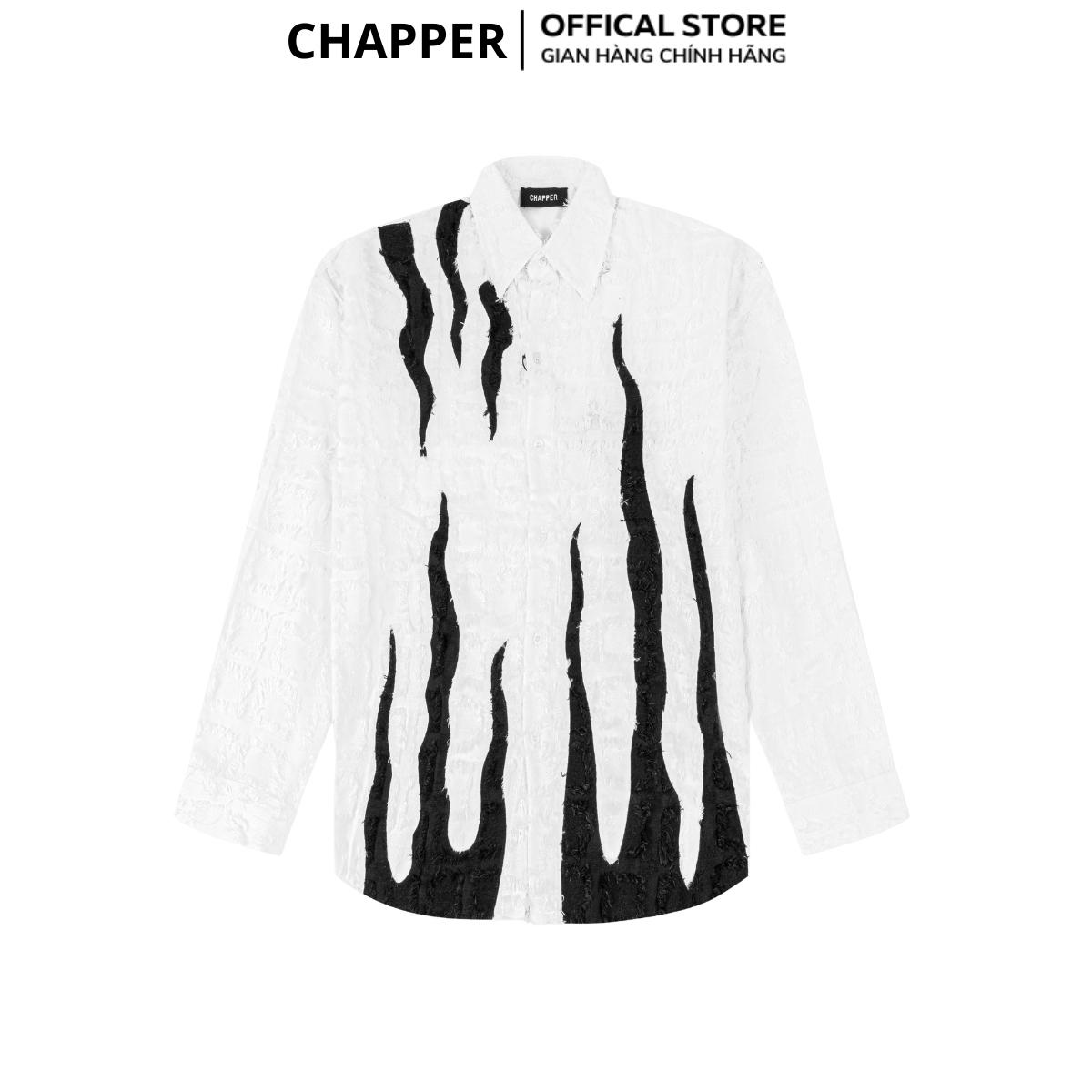 Áo sơ mi nam nữ dài tay CHAPPER vải tua rua ngọn lửa - SMCP002