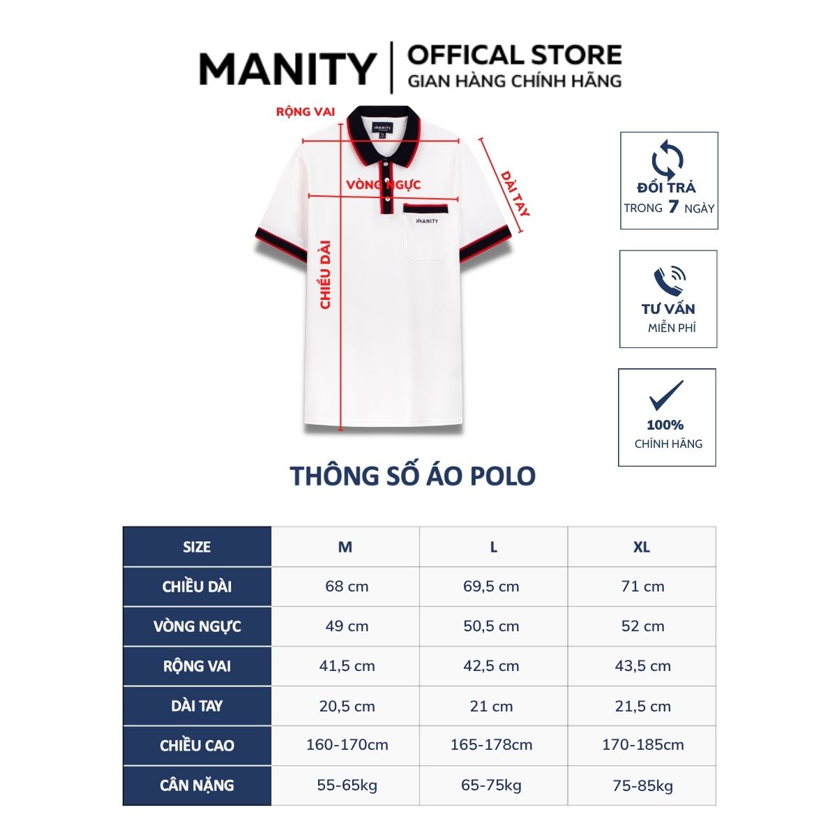 Áo polo đen cổ vàng Manity - PLM03