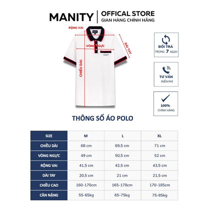 Áo polo đen cổ vàng Manity - PLM03