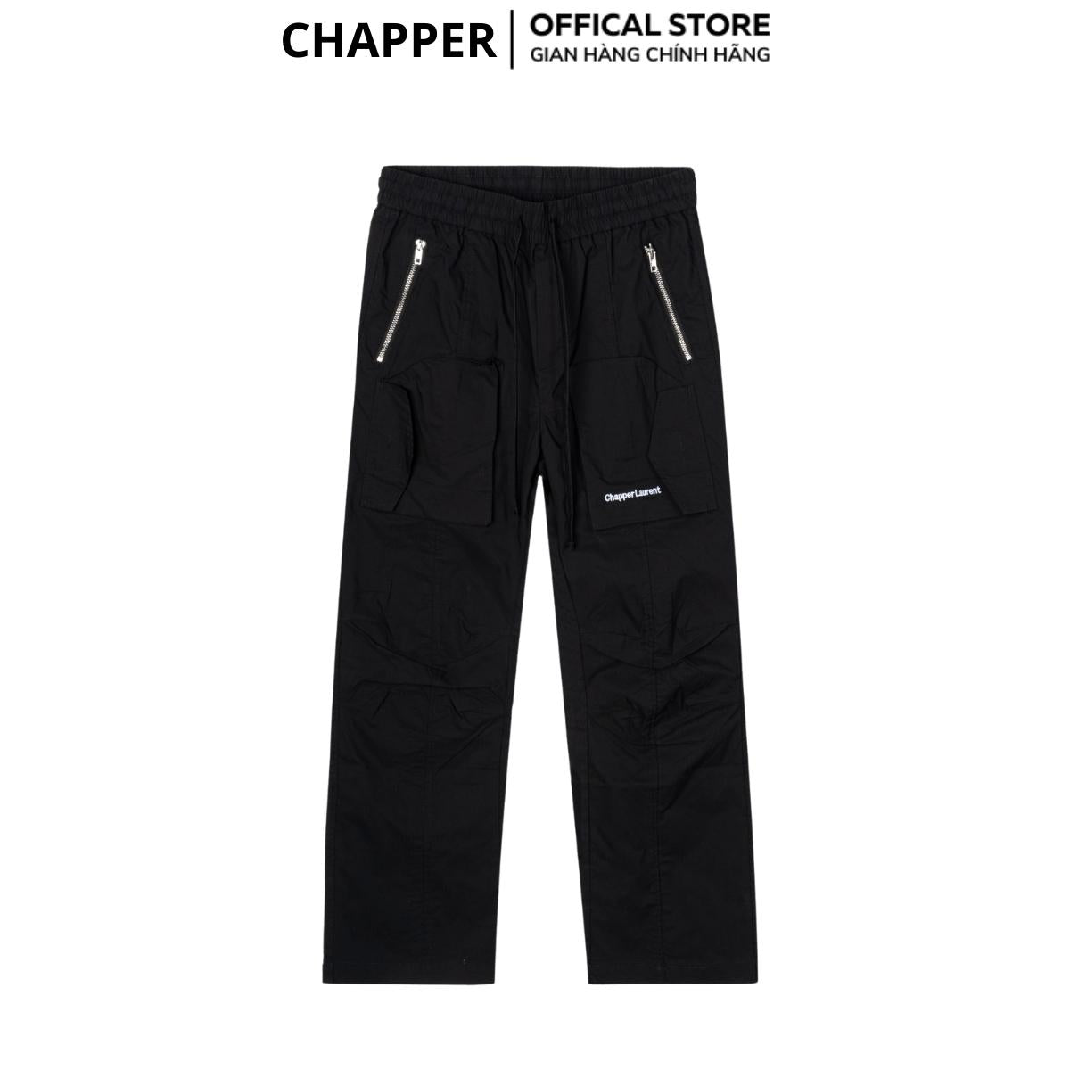 Quần dài nam CHAPPER chất liệu gió vân chìm cao cấp hoạ tiết kẻ ô thêu logo - QCP009
