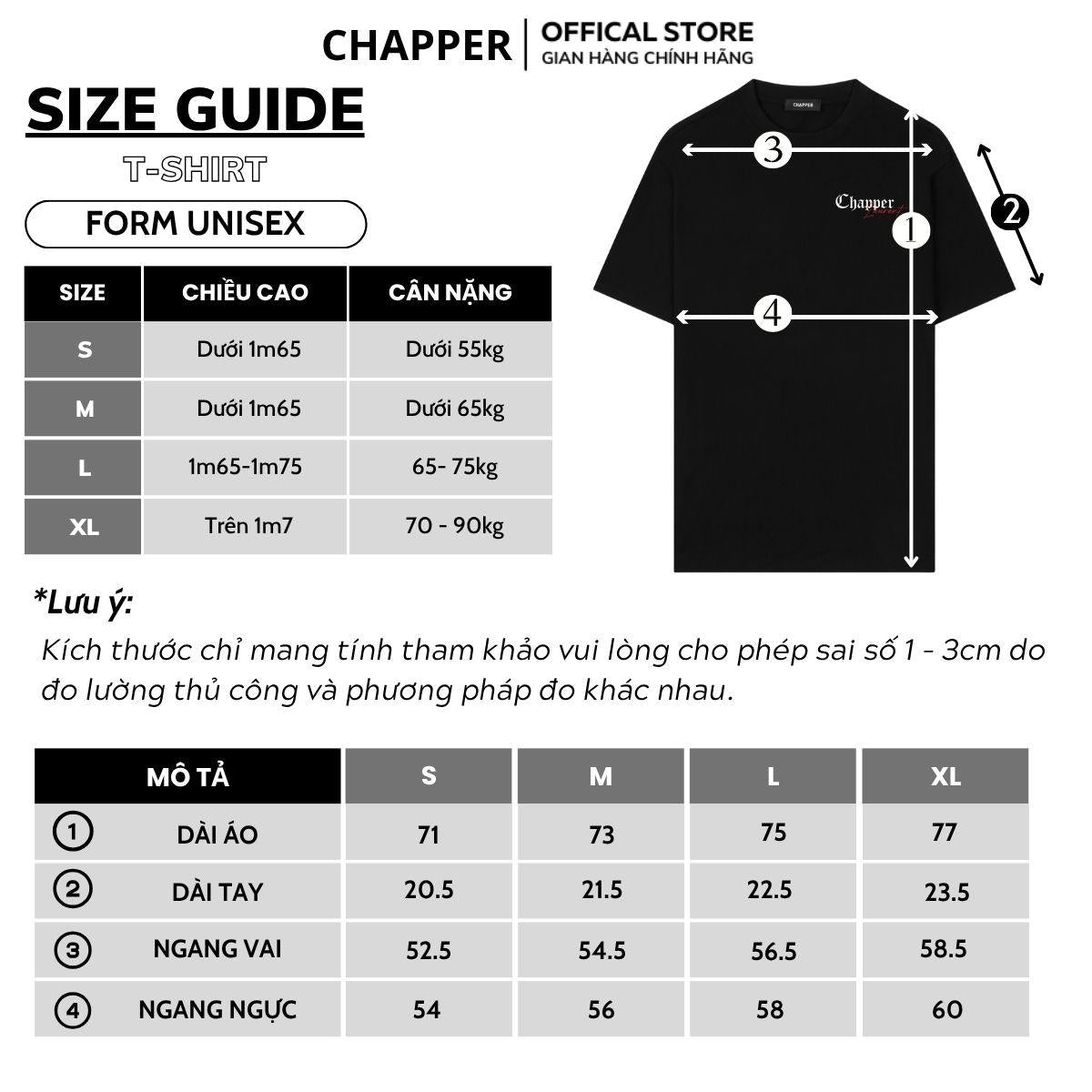 Áo thun nam nữ CHAPPER X, định lượng 280gsm thoáng mát, form unisex - APCP047