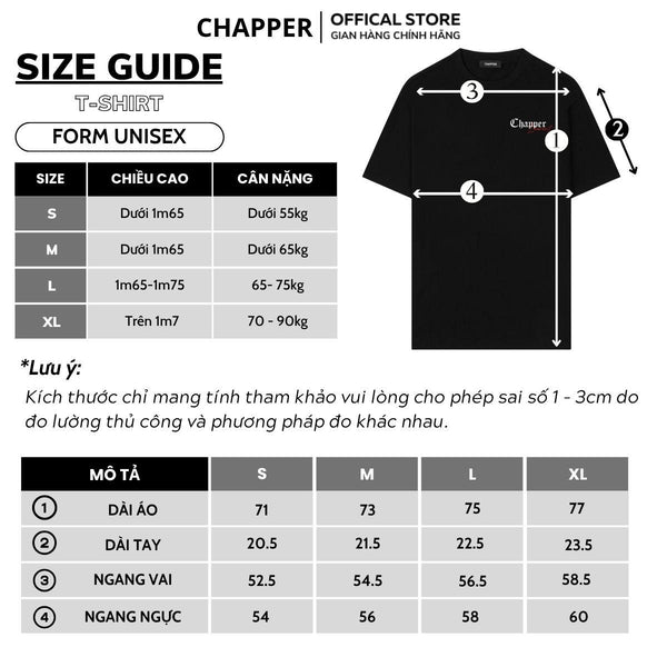 Áo thun nam nữ CHAPPER X, định lượng 280gsm thoáng mát, form unisex - APCP047