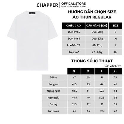 Áo thun nam nữ CHAPPER cổ tròn vai chéo form Regular, vải 260gsm thoáng mát - APCP018