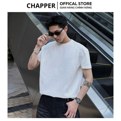Áo thun CHAPPER định hình thân dáng, cổ tròn form Cleanfit tăng chiều cao nam nữ, co giãn chống nhăn - APCP030