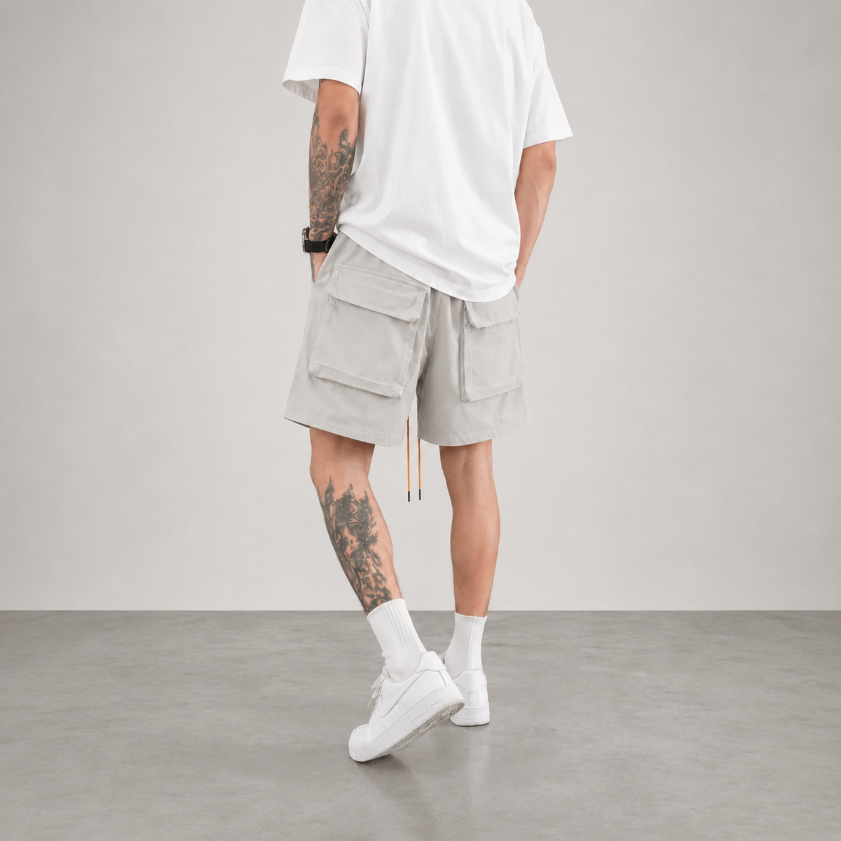 Quần short nam CHAPPER túi hộp dây vàng chất kaki cao cấp dáng trên gối - QSCP003