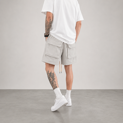 Quần short nam CHAPPER túi hộp dây vàng chất kaki cao cấp dáng trên gối - QSCP003