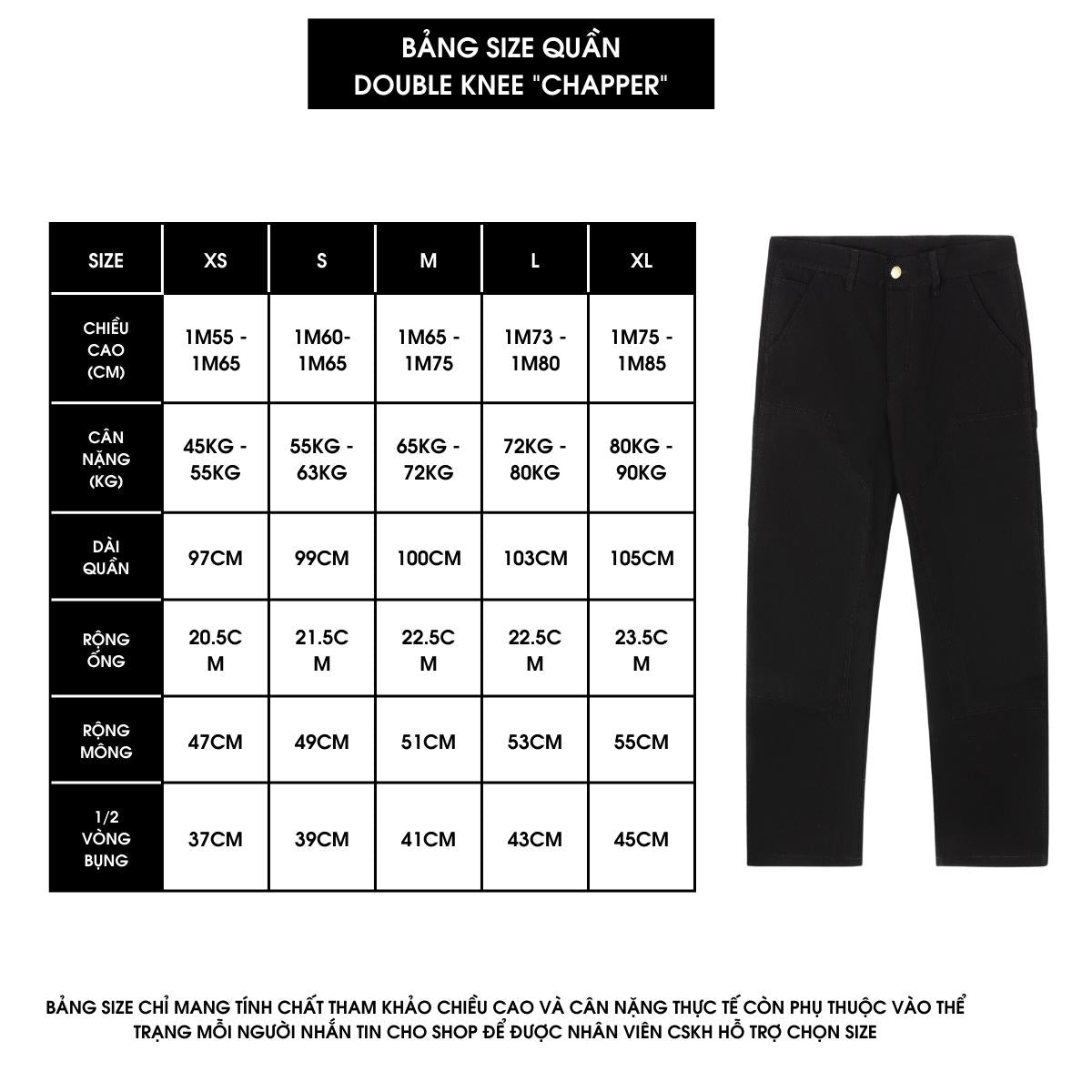 Quần Double Knee Pant CHAPPER chất kaki hoài cổ cao cấp định lượng 360g dày dặn đứng form - QCP007