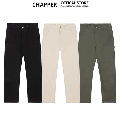 Quần Double Knee Pant CHAPPER chất kaki hoài cổ cao cấp định lượng 360g dày dặn đứng form - QCP007