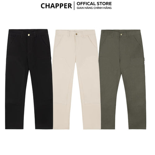 Quần Double Knee Pant CHAPPER chất kaki hoài cổ cao cấp định lượng 360g dày dặn đứng form - QCP007