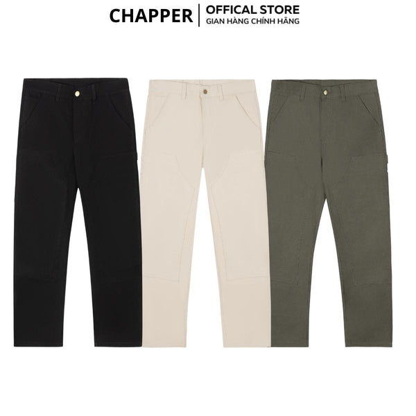 Quần Double Knee Pant CHAPPER chất kaki hoài cổ cao cấp định lượng 360g dày dặn đứng form - QCP007