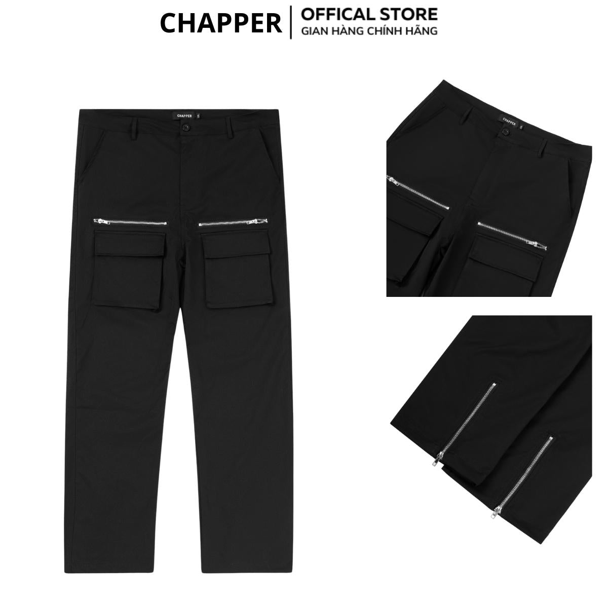 Quần gió nam CHAPPER chất vải nhập khẩu cao cấp, túi hộp năng động - QCP011
